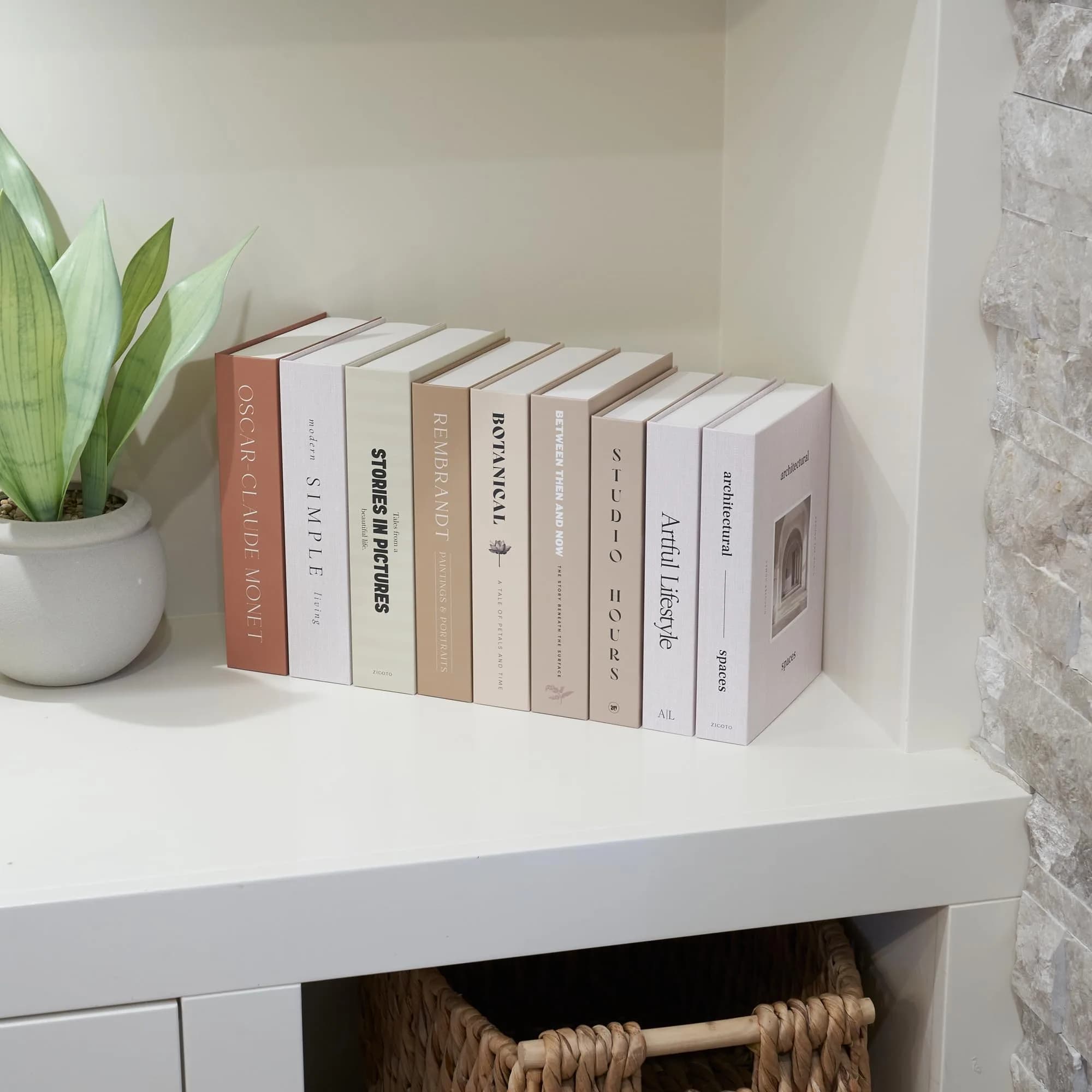 ZICOTO Decorative Books Set of 9 | 24cm (9.37in) Length | Faux Books for Coffee Table Decor - view 9