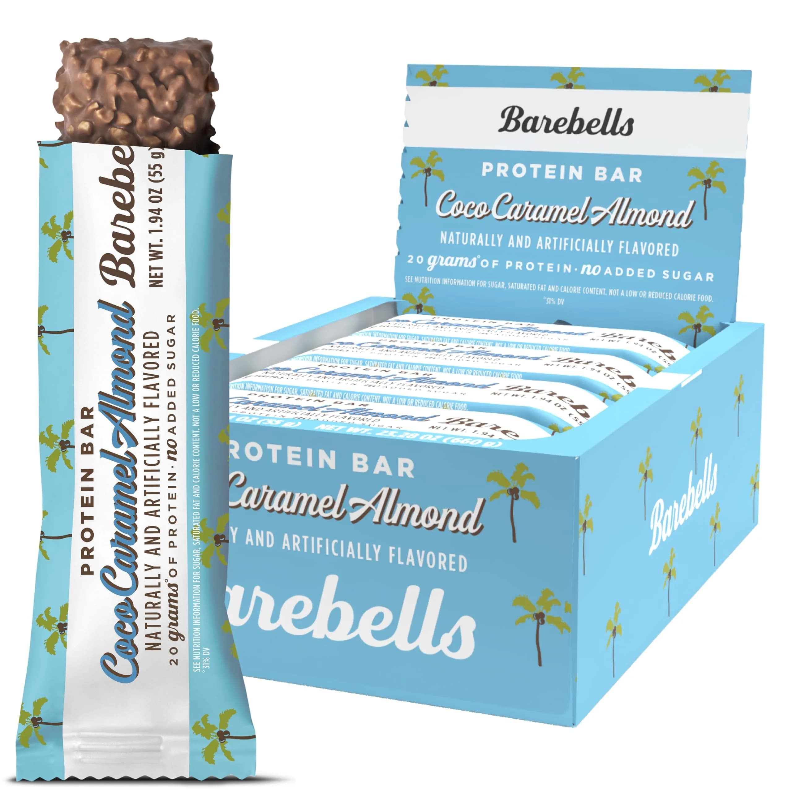 BAREBELLS Coconut Caramel Almond Protein Bars 12 Count (20g Protein) | Delicious Low Sugar Snack - main product image