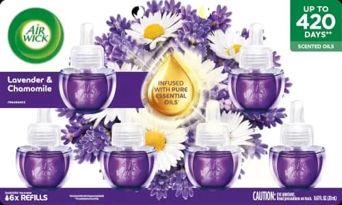 Air Wick Plug-In Scented Oil Refills, 6 Count, Lavender & Chamomile, 120ml (4.02 Fl Oz) | Natural Essential Oils thumbnail 2