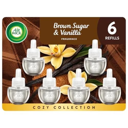 Air Wick Plug-In Scented Oil Refills Brown Sugar and Vanilla 6 Count (120ml / 4.02 Fl Oz) | Long-Lasting Fragrance thumbnail 1
