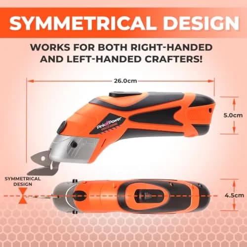 Pink Power HG2043 Electric Fabric Scissors 3.6V | Cordless Cutting Tool with 2 Blades & Charger (Orange) thumbnail 3