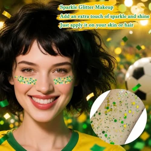 MEICOLY Green and Gold Body Glitter | 50ml (1.76 OZ) Sparkle for Festivals thumbnail 6