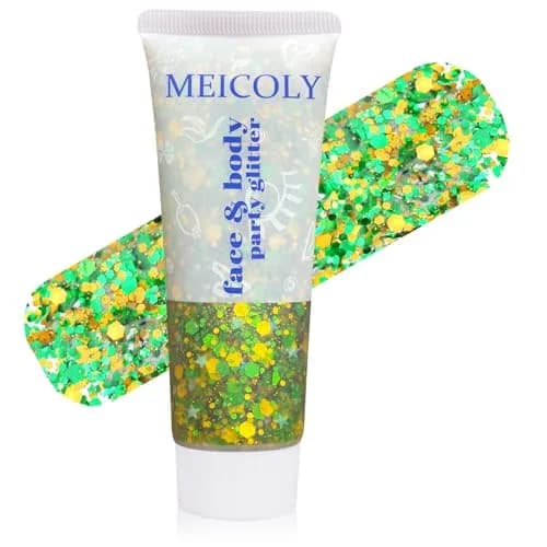 MEICOLY Green and Gold Body Glitter | 50ml (1.76 OZ) Sparkle for Festivals thumbnail 1