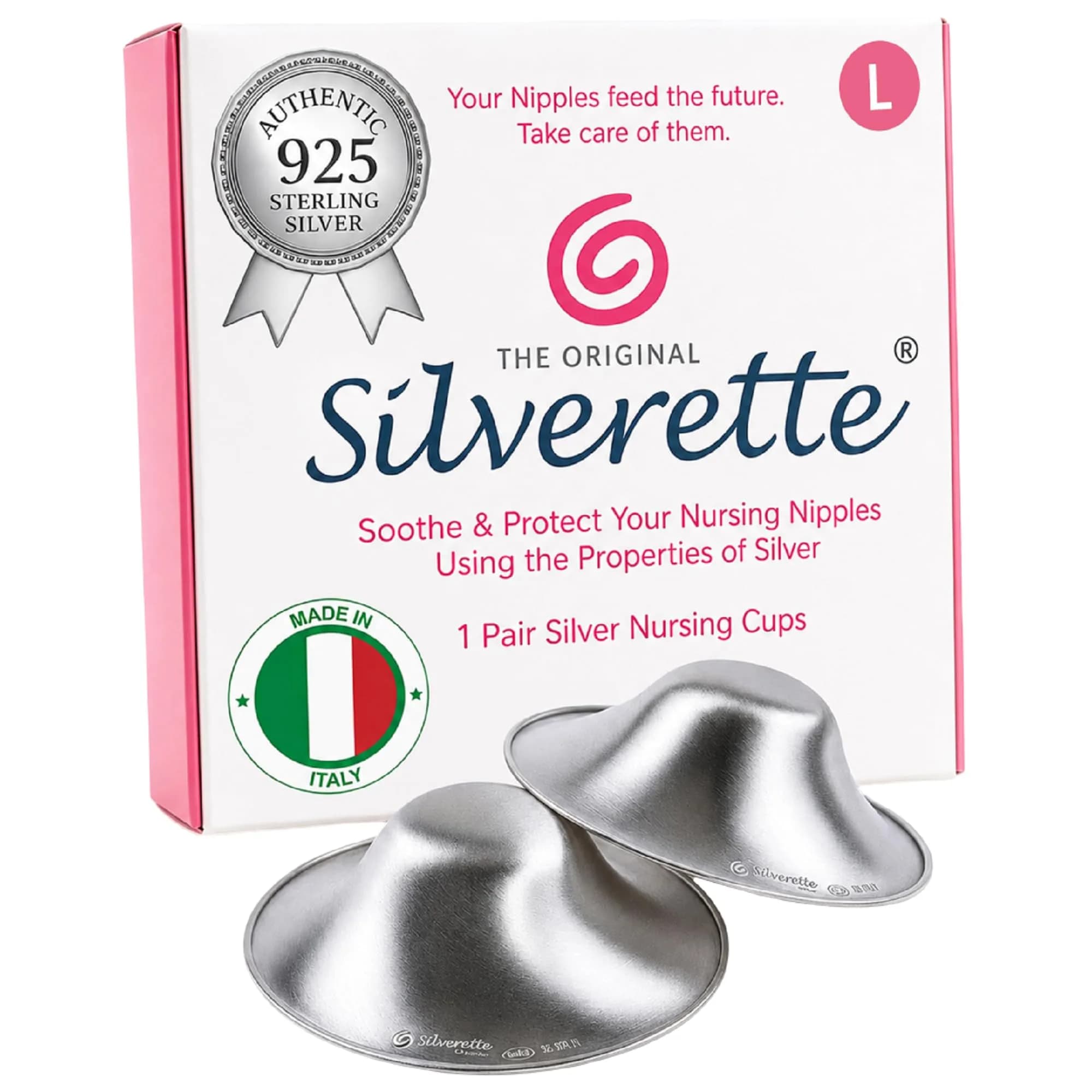 Silverette Silver Breast-Petal 2fb3c7 | Real Silverette Nursing Cups for Pain-Free Breastfeeding — Large