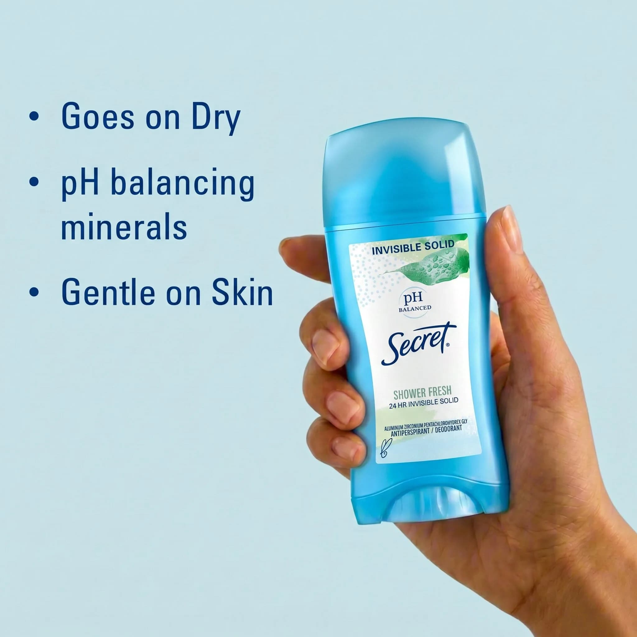 Secret Shower Fresh Invisible Solid Antiperspirant Deodorant for Women, 2.6 oz (Pack of 4) - view 2