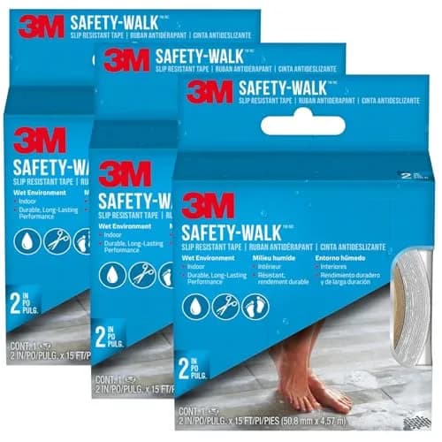 3M Safety-Walk Clear Anti-Slip Tape 2 in x 15 ft (Pack of 3) | Secure Grip for Wet Areas thumbnail 1
