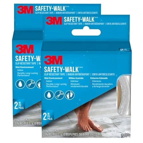 3M Safety-Walk Clear Anti-Slip Tape 2 in x 15 ft (Pack of 2) | Water-Resistant Grip for Wet Areas thumbnail 1