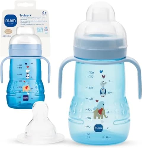 MAM Trainer Sippy Cup for Toddlers 1-3 Years, 237ml (8 oz) | Spill-Free & BPA-Free Drinking Cup with Non-Slip Handles thumbnail 1