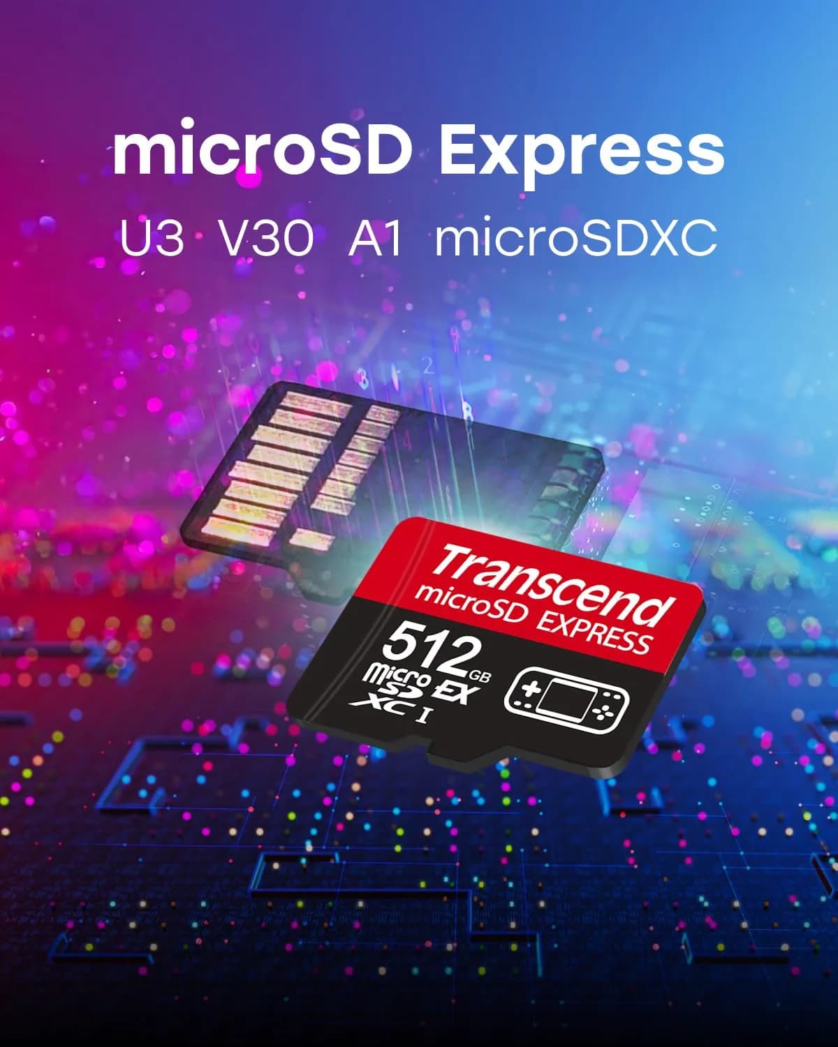 Transcend 512GB microExpress microSDXC UHS-I U3 Memory Card (900MB/s) with Adapter - view 2