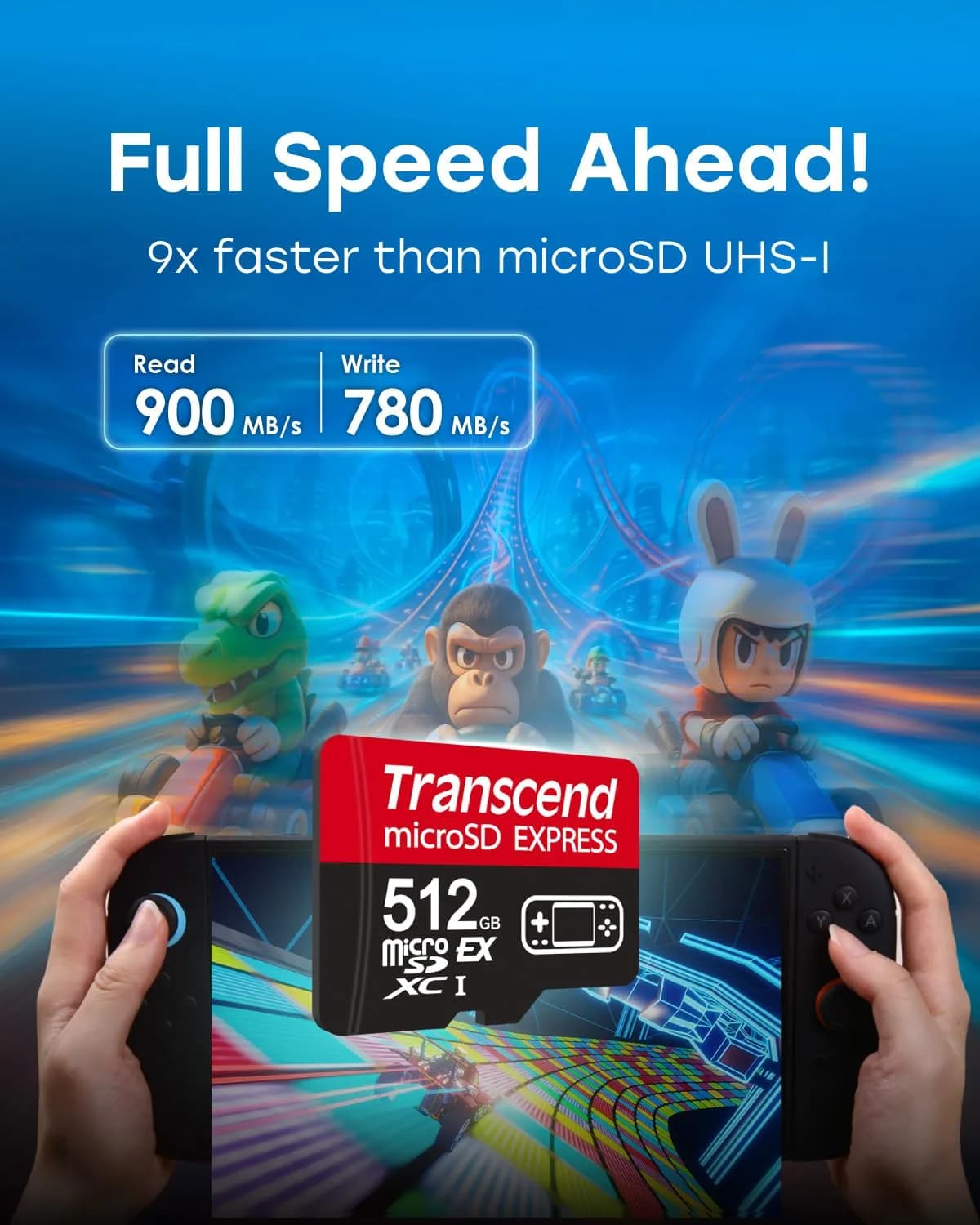 Transcend 512GB microExpress microSDXC UHS-I U3 Memory Card (900MB/s) with Adapter - view 3