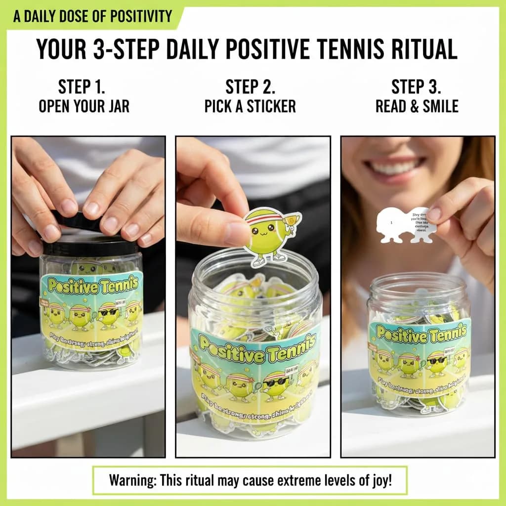 DEARMINE Positive Tennis Jar with 60 Affirmation Cards | Daily Encouragement & Focus - view 3