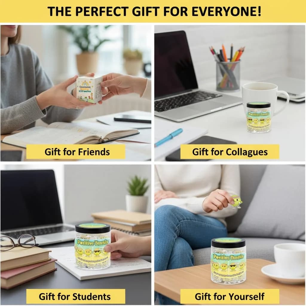 DEARMINE Positive Tennis Jar with 60 Affirmation Cards | Daily Encouragement & Focus - view 5