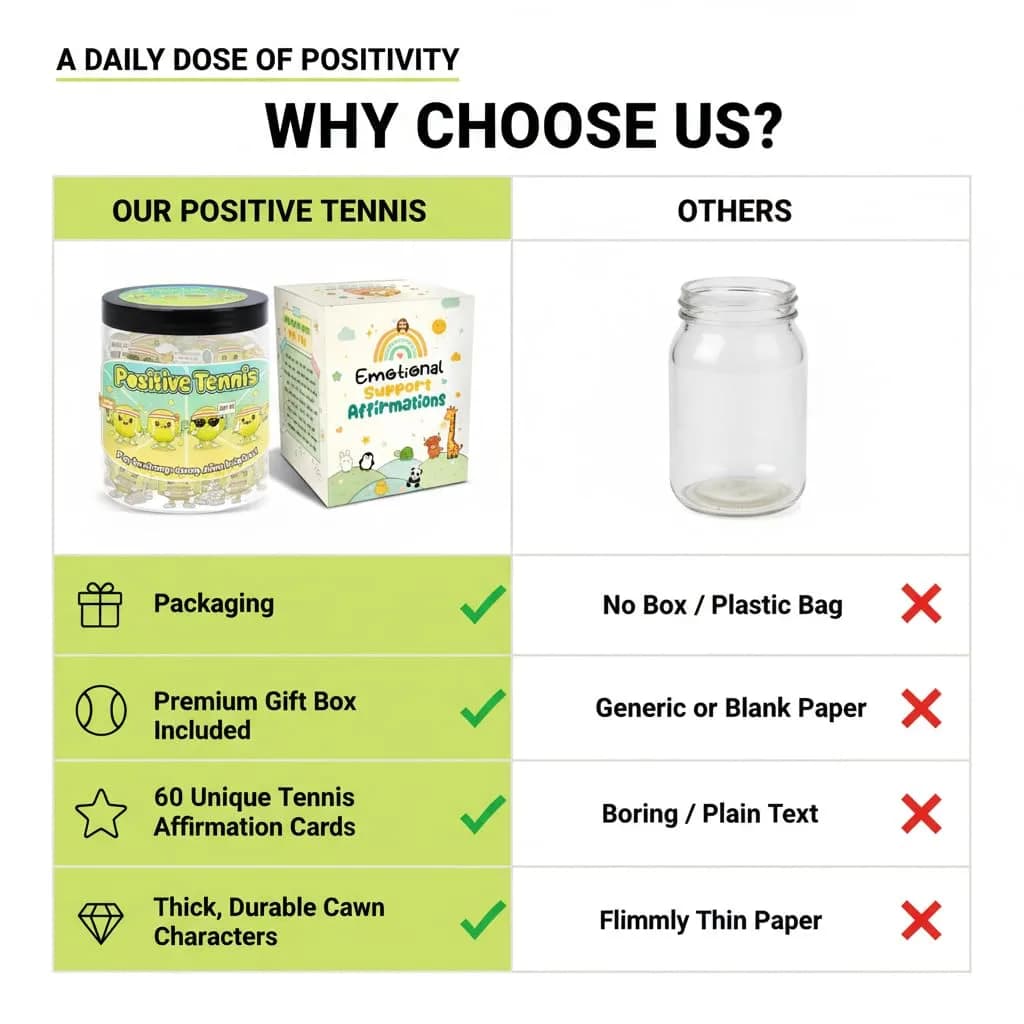 DEARMINE Positive Tennis Jar with 60 Affirmation Cards | Daily Encouragement & Focus - view 7