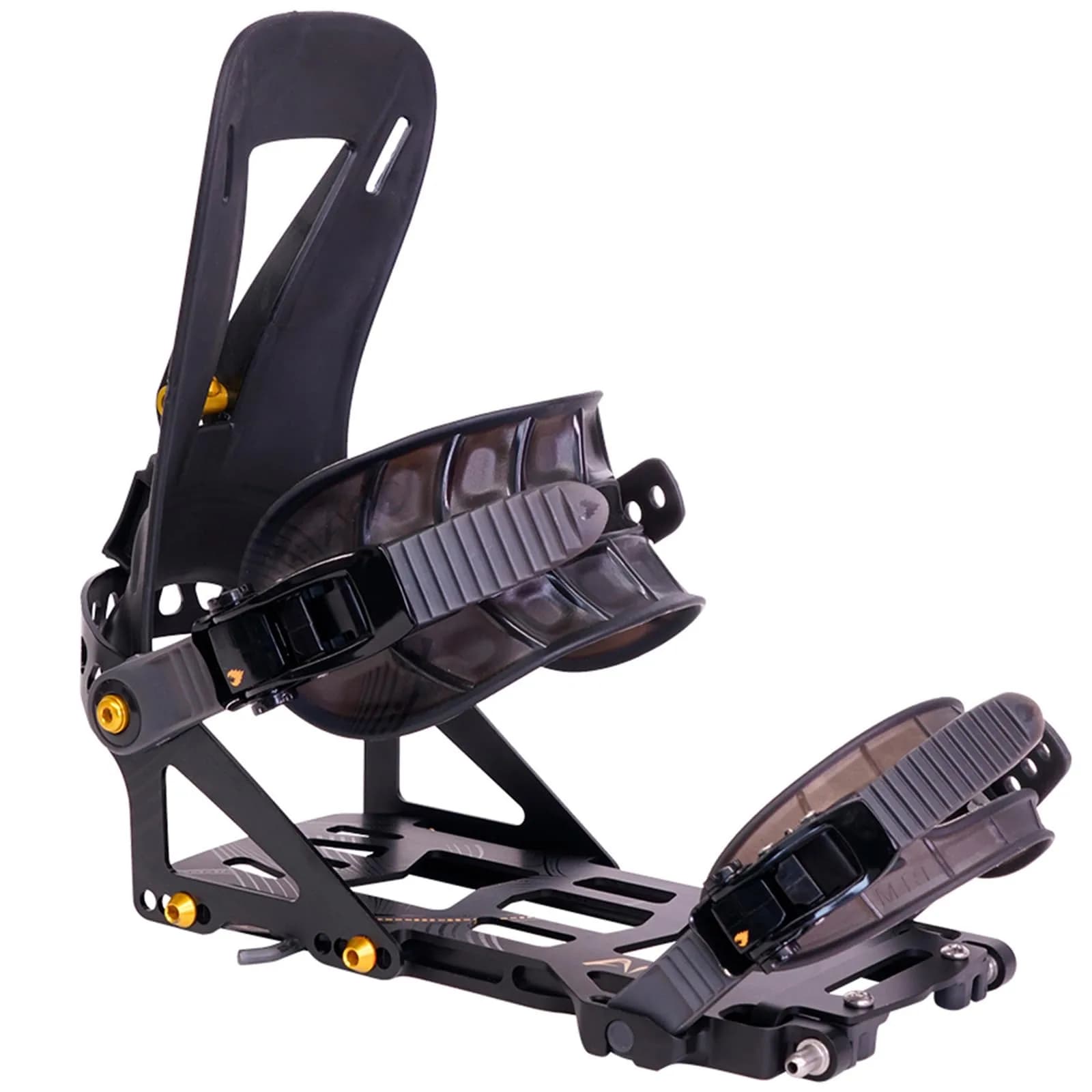 Spark R&D Unisex Arc ST Pro Bindings - Durable Lightweight Puck-Compatible Splitboard for All-Mountain, Freeride & Touring, Large — Black/Gold