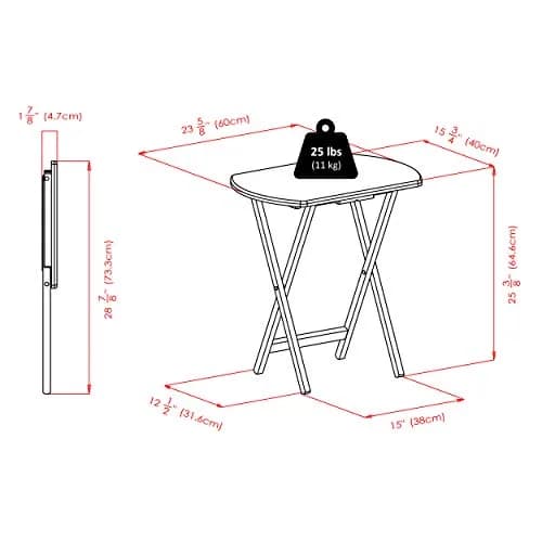 Winsome Corbett Set of 2 Oversized Foldable Snack Tables | Space-Saving, Durable, Easy to Store (70-120 chars) thumbnail 5