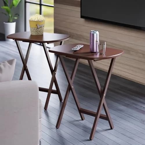 Winsome Corbett Set of 2 Oversized Foldable Snack Tables | Space-Saving, Durable, Easy to Store (70-120 chars) thumbnail 2