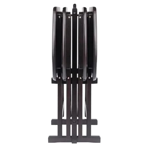 Winsome Corbett Set of 4 Oversized Foldable Snack Tables with Storage Rack | Space-Saving & Durable thumbnail 5