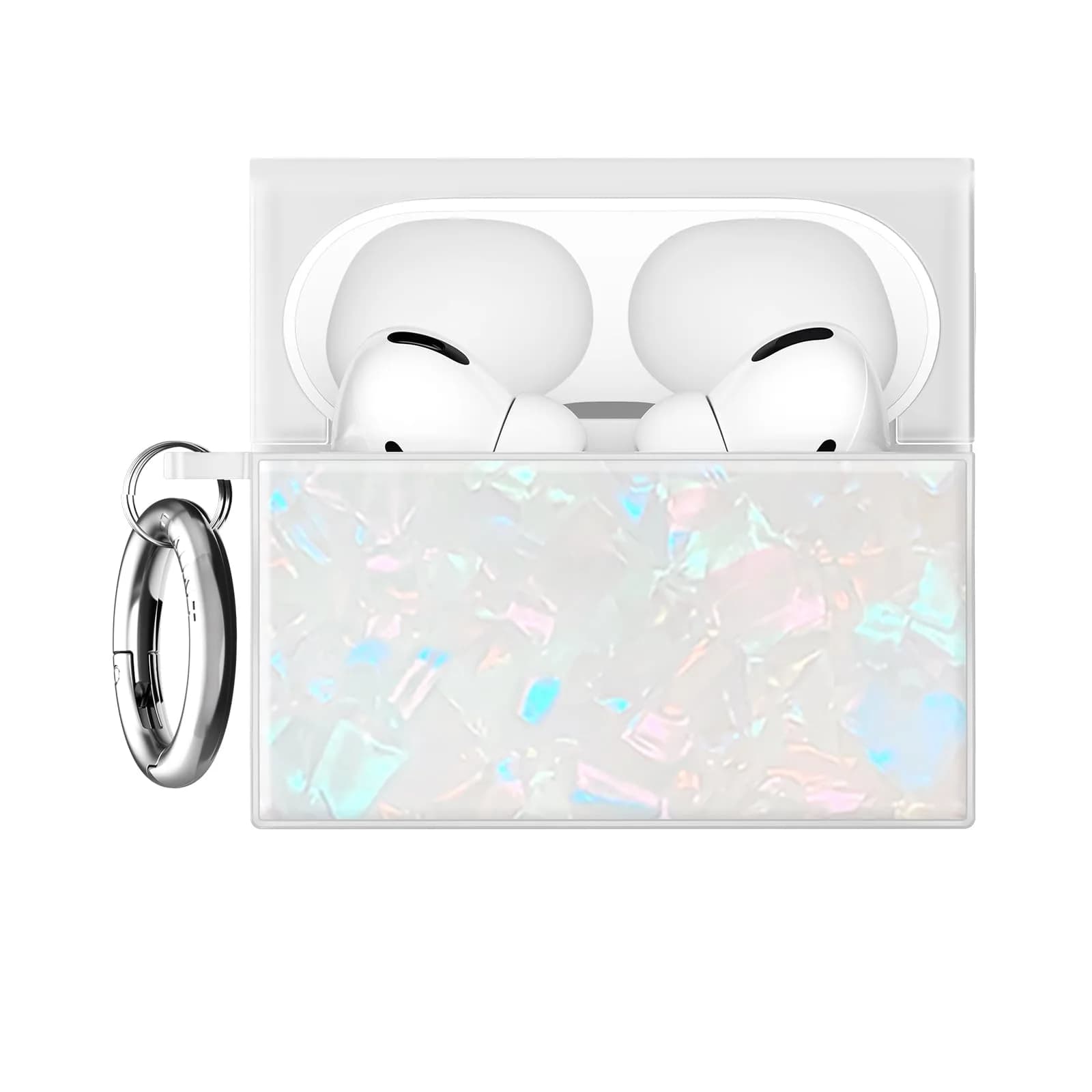 FLAUNT Square AirPods 5/4 Case - Opal Shell | Shockproof Wireless Charging Cover — AirPods Pro 3