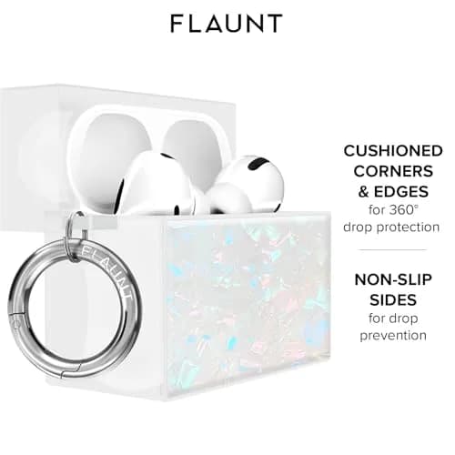 FLAUNT Official Square AirPods Pro 3 Case - Opal Shell | Shockproof & Wireless Charging thumbnail 3