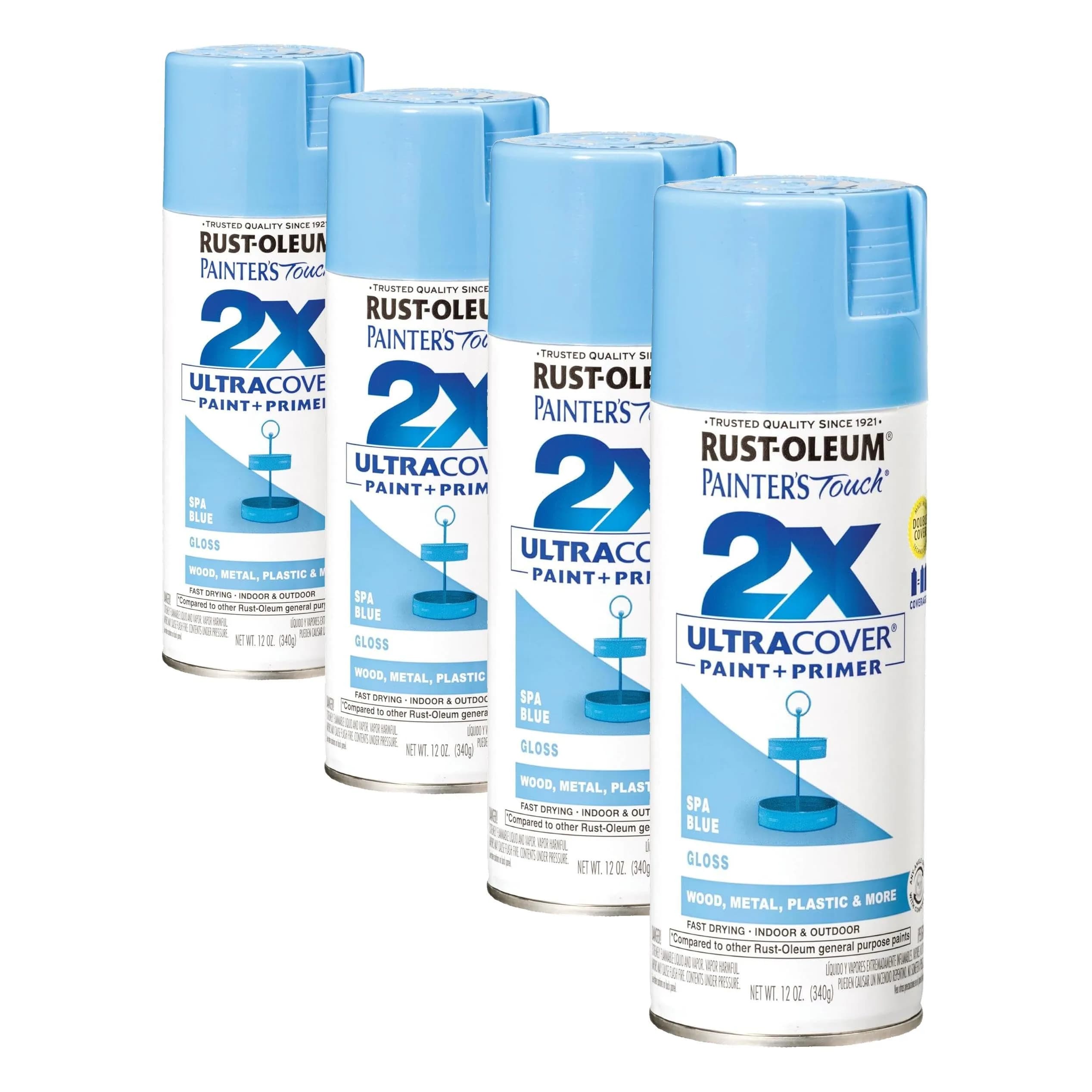 Rust-Oleum Painter's Touch 2X Gloss Spa Blue Spray Paint, 12 Oz (4 Pack) - main product image