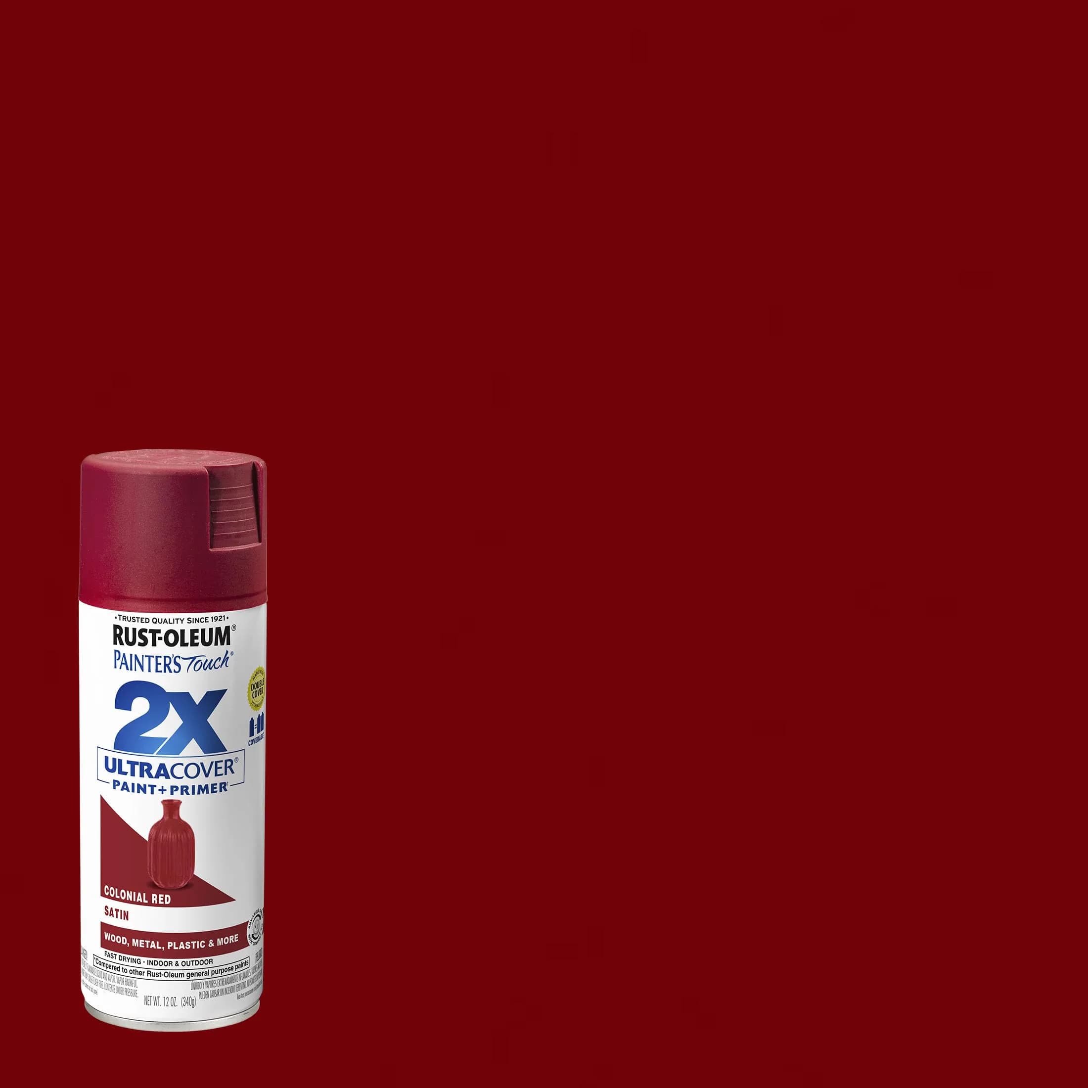 Rust-Oleum Painter's Touch 2X Satin Colonial Red Spray Paint - 12 Oz Cans (4 Pack) - view 2