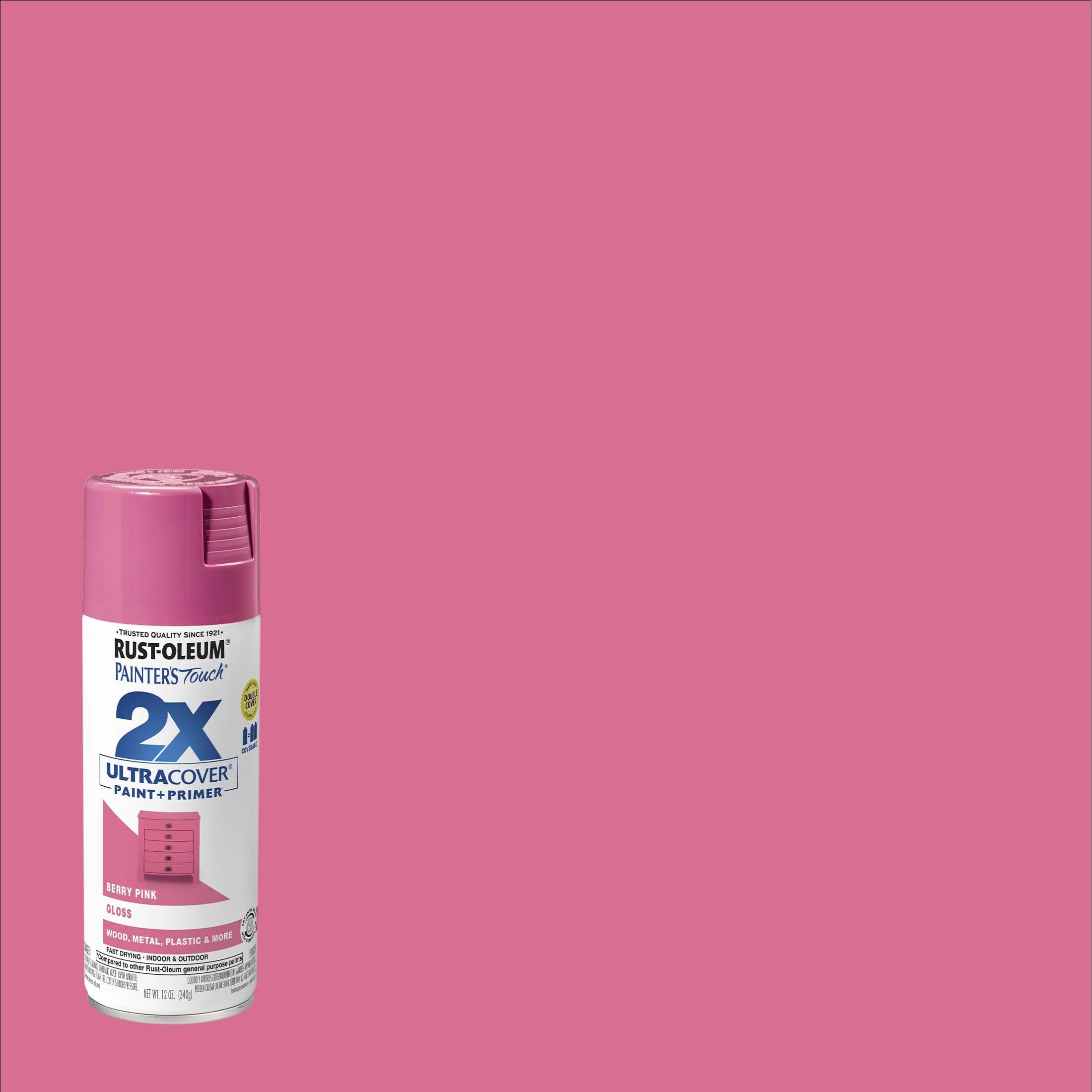 Rust-Oleum Painter's Touch 2X Ultra Cover Spray Paint, Gloss Berry Pink, 12 Oz (Pack of 4) - view 2