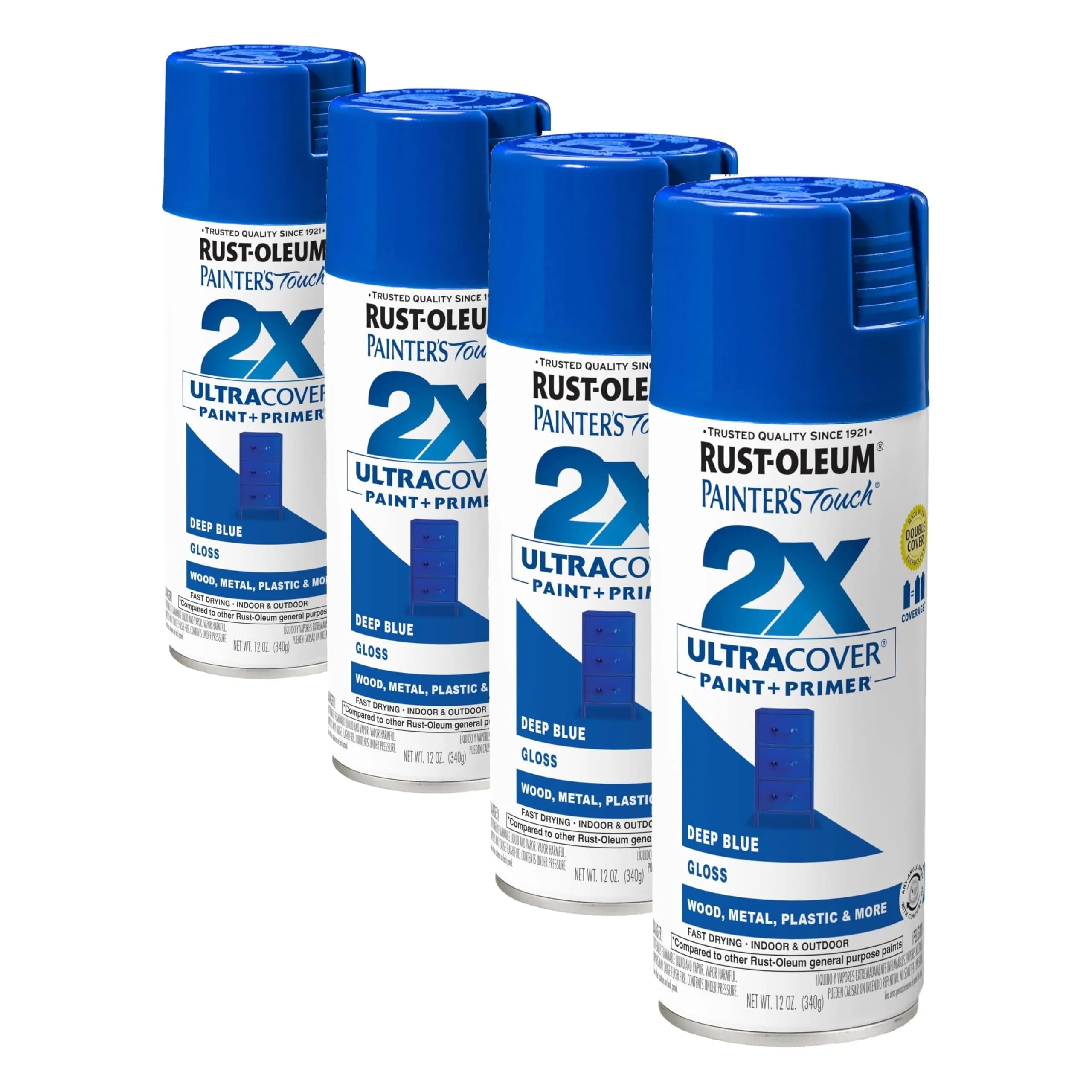 Rust-Oleum Painter's Touch 2X Satin Moss Green Gloss Deep Blue Spray Paint, 12 Oz (Pack of 4) - main product image