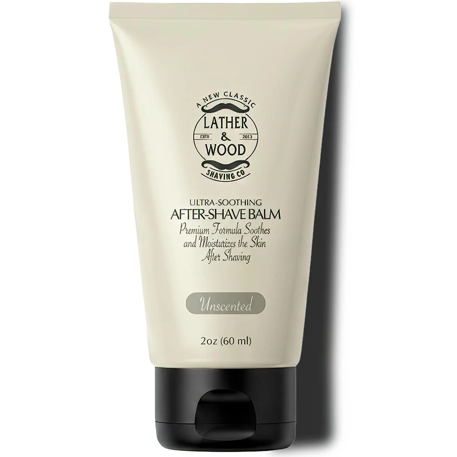 Lather & Wood Unscented Aftershave Balm for Men – Soothes Razor Burn, Hydrates & Restores Skin – Alcohol Free, Non-Greasy Formula - 2oz — Unscented