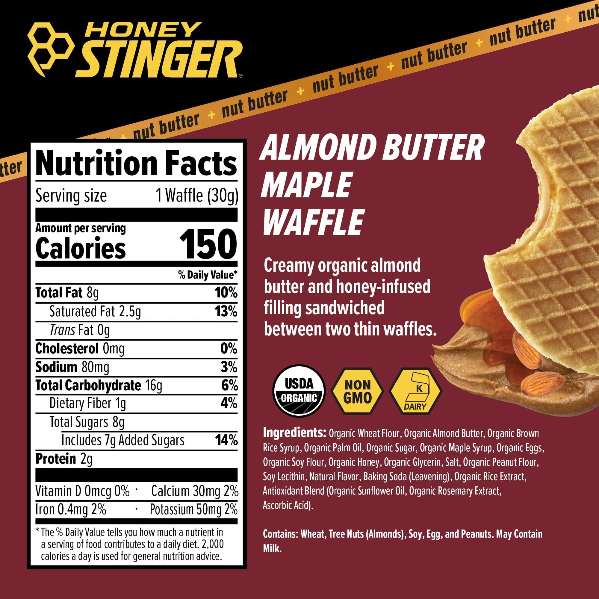Honey Stinger Organic Waffle Energy Stroopwafel for Exercise, Endurance & Performance (2.4 oz / 68g) - view 3