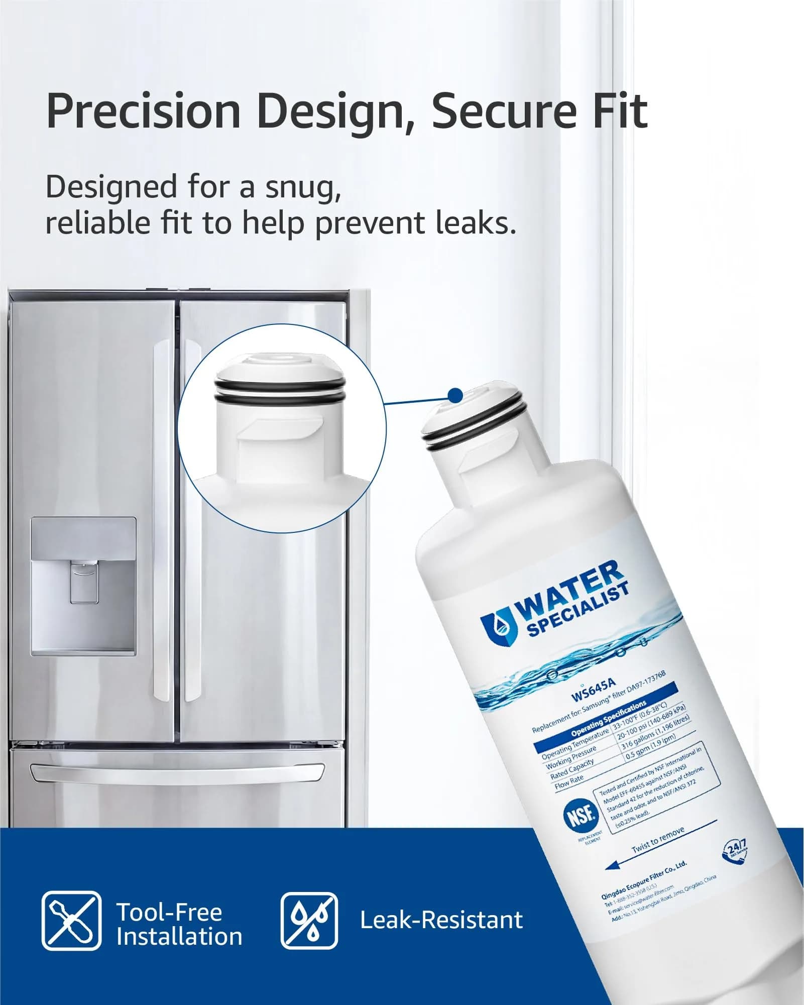 Waterspecialist WS645A Refrigerator Water Filter 6 Pack | NSF Certified for Purity - view 8