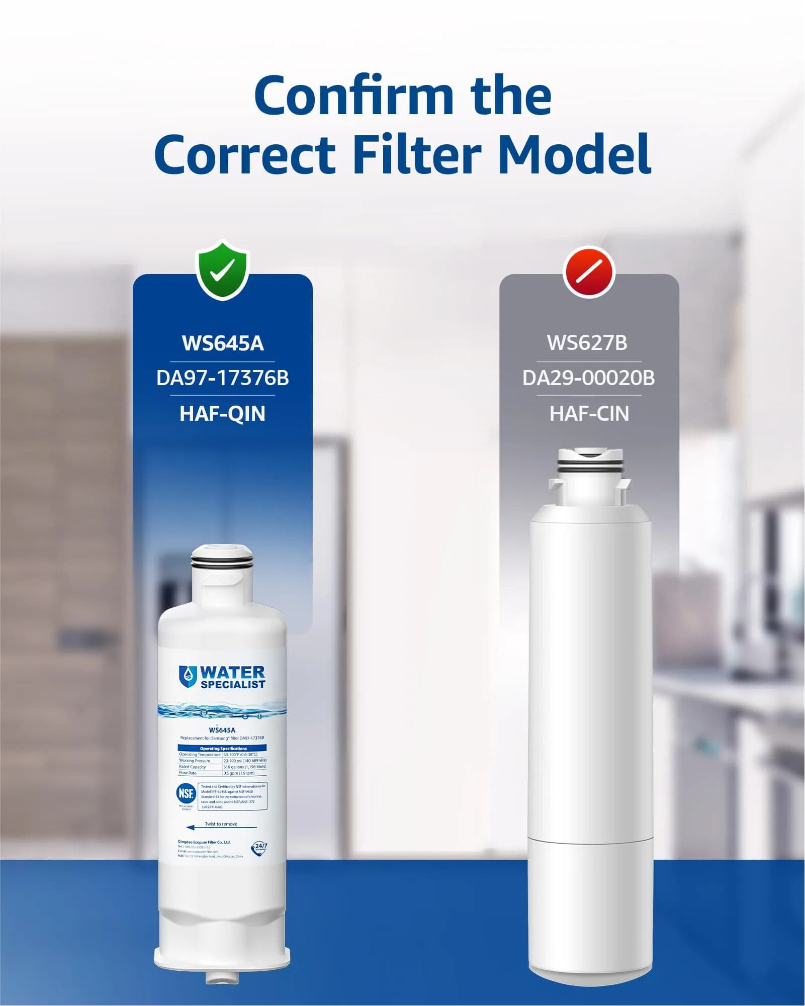 Waterspecialist WS645A Refrigerator Water Filter 6 Pack | NSF Certified for Purity - view 2