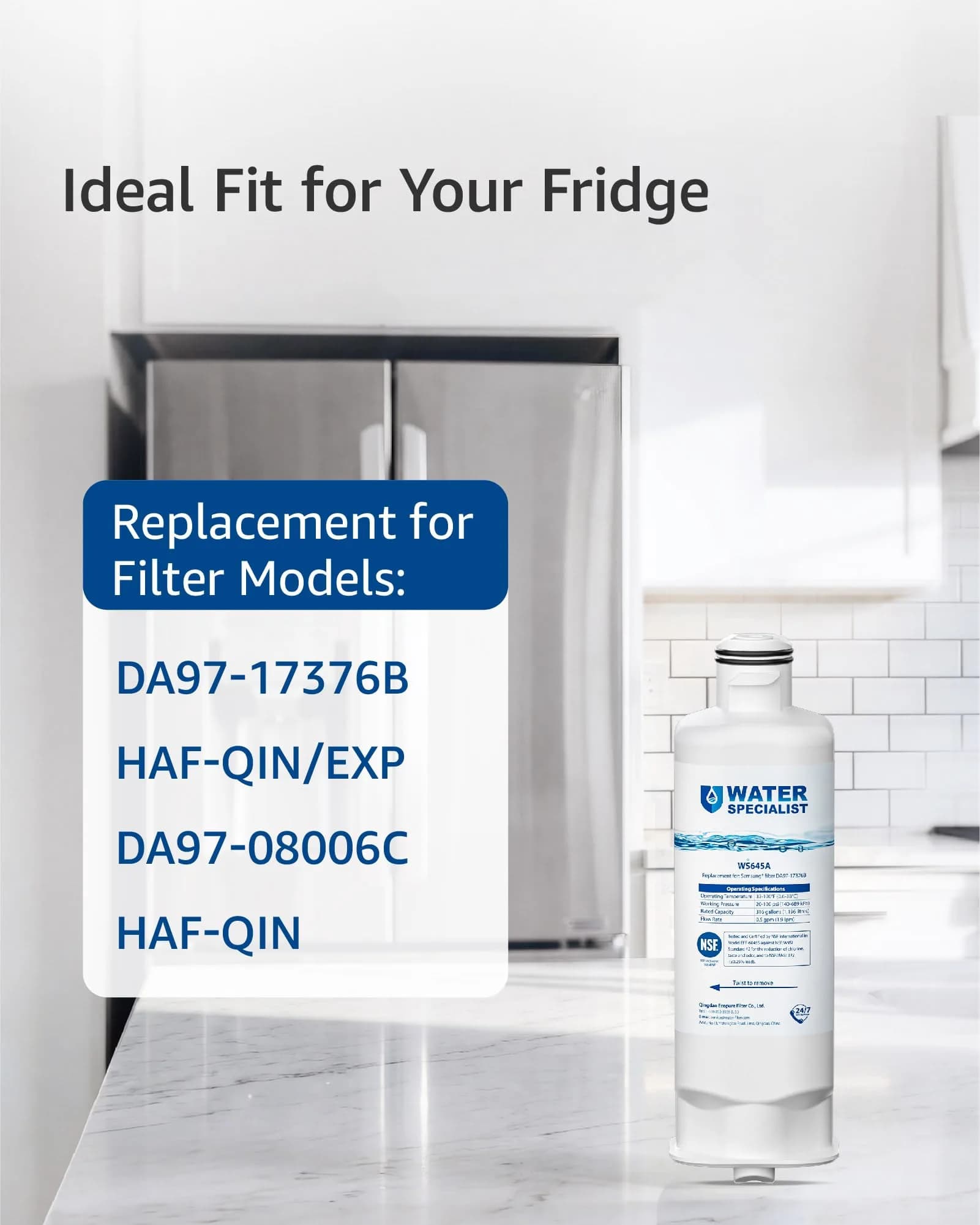 Waterspecialist WS645A Refrigerator Water Filter 6 Pack | NSF Certified for Purity - view 3