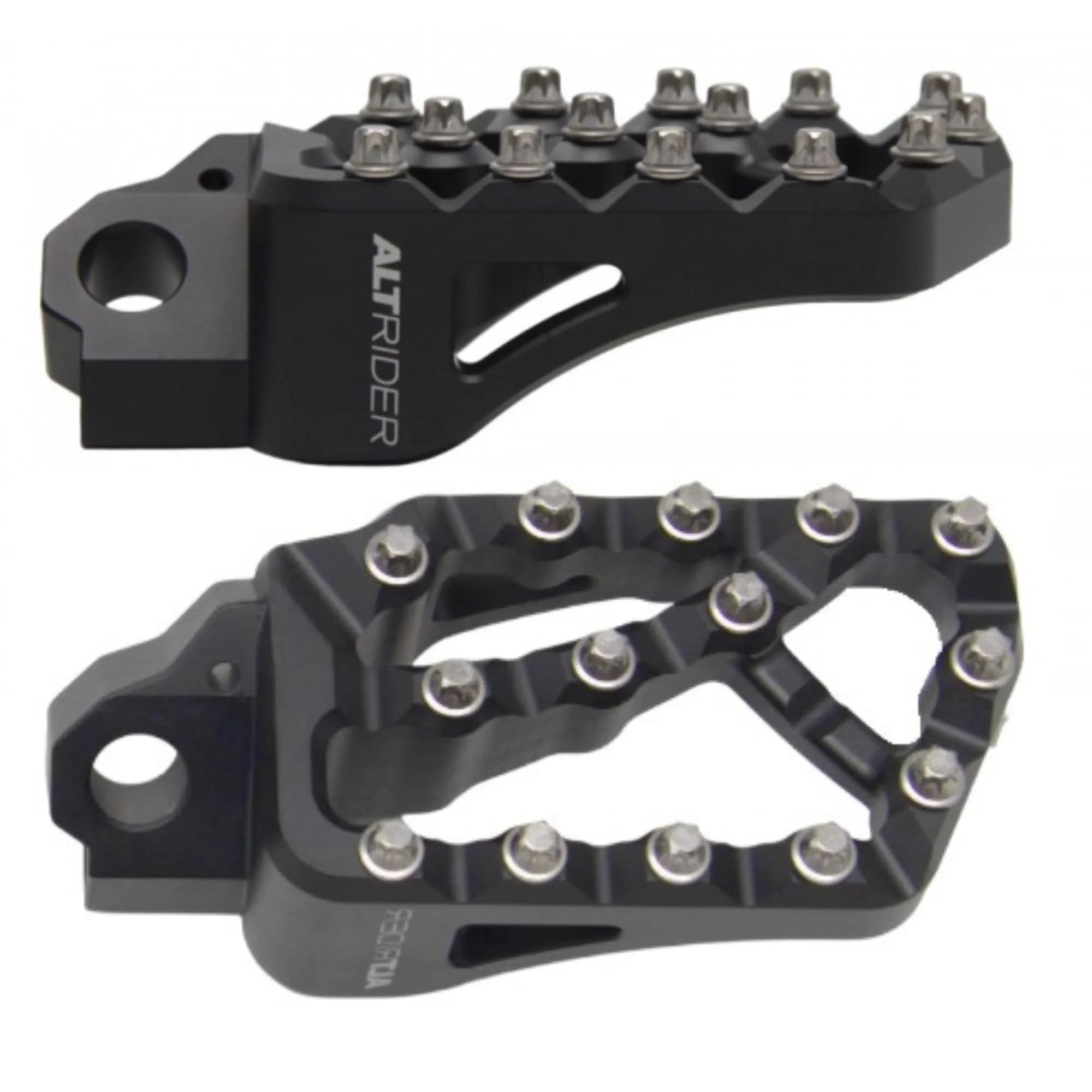 AltRider Adventure II Foot Pegs for BMW R 1200/1250 / 1300 GS - Heavy Duty Aluminum, High Traction, Adjustable Height, Silver — Black / Adventure X (56mm x 95mm)