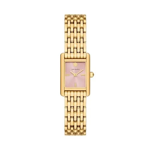 Tory Burch Women's Small Eleanor Gold-Tone Stainless Steel Watch (Model: TBW1095) | Elegant Gold & Pink Dial, 20mm Case, Quartz Movement thumbnail 1