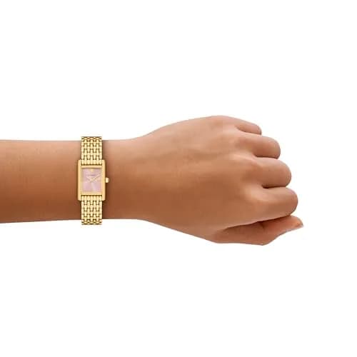 Tory Burch Women's Small Eleanor Gold-Tone Stainless Steel Watch (Model: TBW1095) | Elegant Gold & Pink Dial, 20mm Case, Quartz Movement thumbnail 4