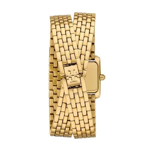 Tory Burch Women's Mini Eleanor Double Wrap Gold-Tone Stainless Steel Watch (Model: TBW1096) | Elegant geometric design for women thumbnail 2