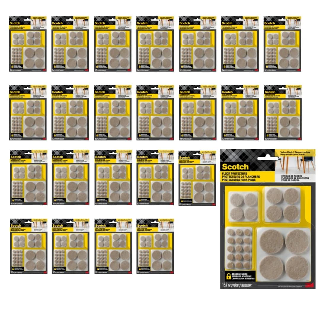 Scotch Felt Pads, Round, Assorted Sizes, Beige, 3888 Total Count | Protects Floors from Scratches & Scuffs - main product image
