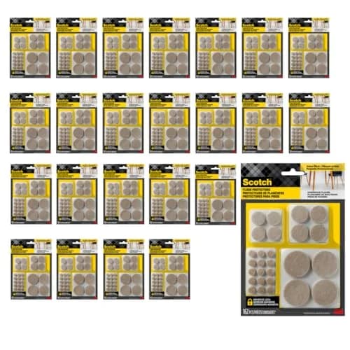 Scotch Felt Pads, Round, Assorted Sizes, Beige, 3888 Total Count | Protects Floors from Scratches & Scuffs thumbnail 1