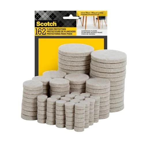 Scotch Felt Pads, Round, Assorted Sizes, Beige, 3888 Total Count | Protects Floors from Scratches & Scuffs thumbnail 3