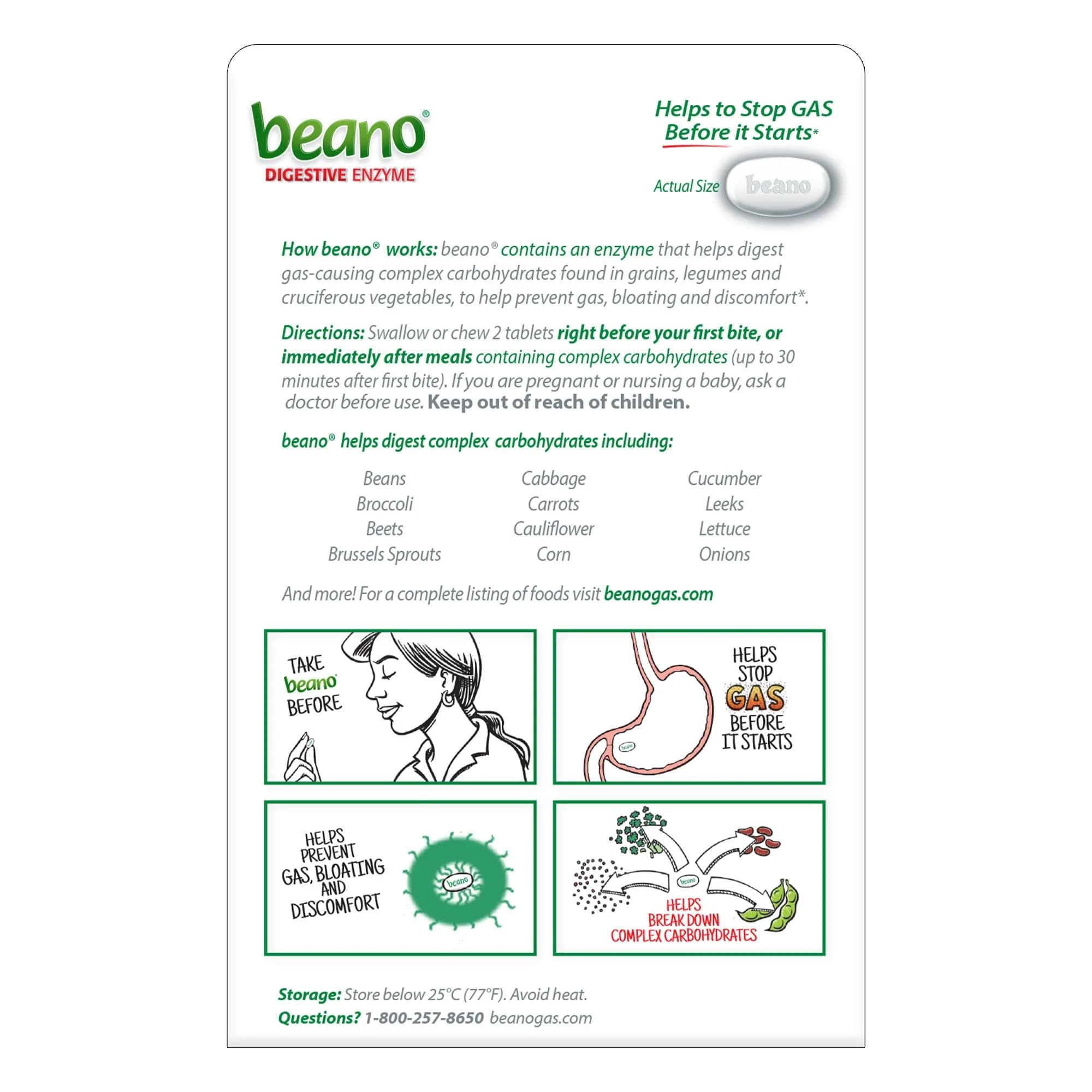 Beano Digestive Enzyme Gas Relief Tablets 200 Count (100 Count Pack of 2) | Clinically Tested for Bloating Prevention - view 7