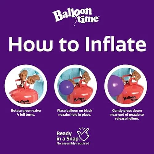 BLUE RIBBON Helium Tank for Balloons At Home Silver Kit | 2 x 14.9 cu ft Tanks, 100 Balloons, Ribbon, Weights, Tie Tools thumbnail 4