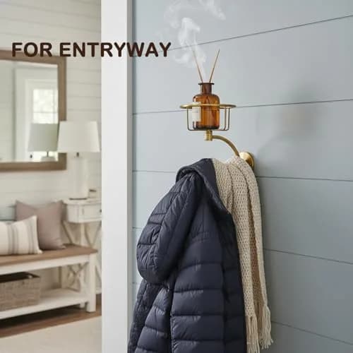 ICCTUO Brass Towel Holder & Candle Sconce | Vintage Bathroom Decor (70-120c) thumbnail 5