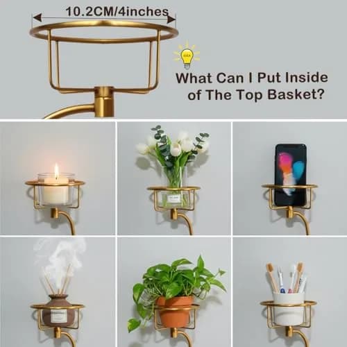 ICCTUO Brass Towel Holder & Candle Sconce | Vintage Bathroom Decor (70-120c) thumbnail 6