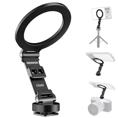 NEEWER Magnetic Tripod Phone Mount Cold Shoe Adapter with 1/4" Thread | Aluminum, Black, 39.8g (1.4 oz) thumbnail 1