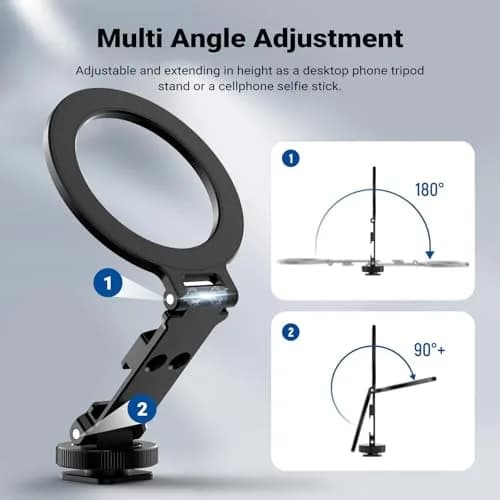 NEEWER Magnetic Tripod Phone Mount Cold Shoe Adapter with 1/4" Thread | Aluminum, Black, 39.8g (1.4 oz) thumbnail 2