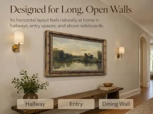 VZKRHPGA Vintage Gold Framed Landscape Wall Art 27.9cm (11") x 22.9cm (9") | Serene River Painting for Home thumbnail 8