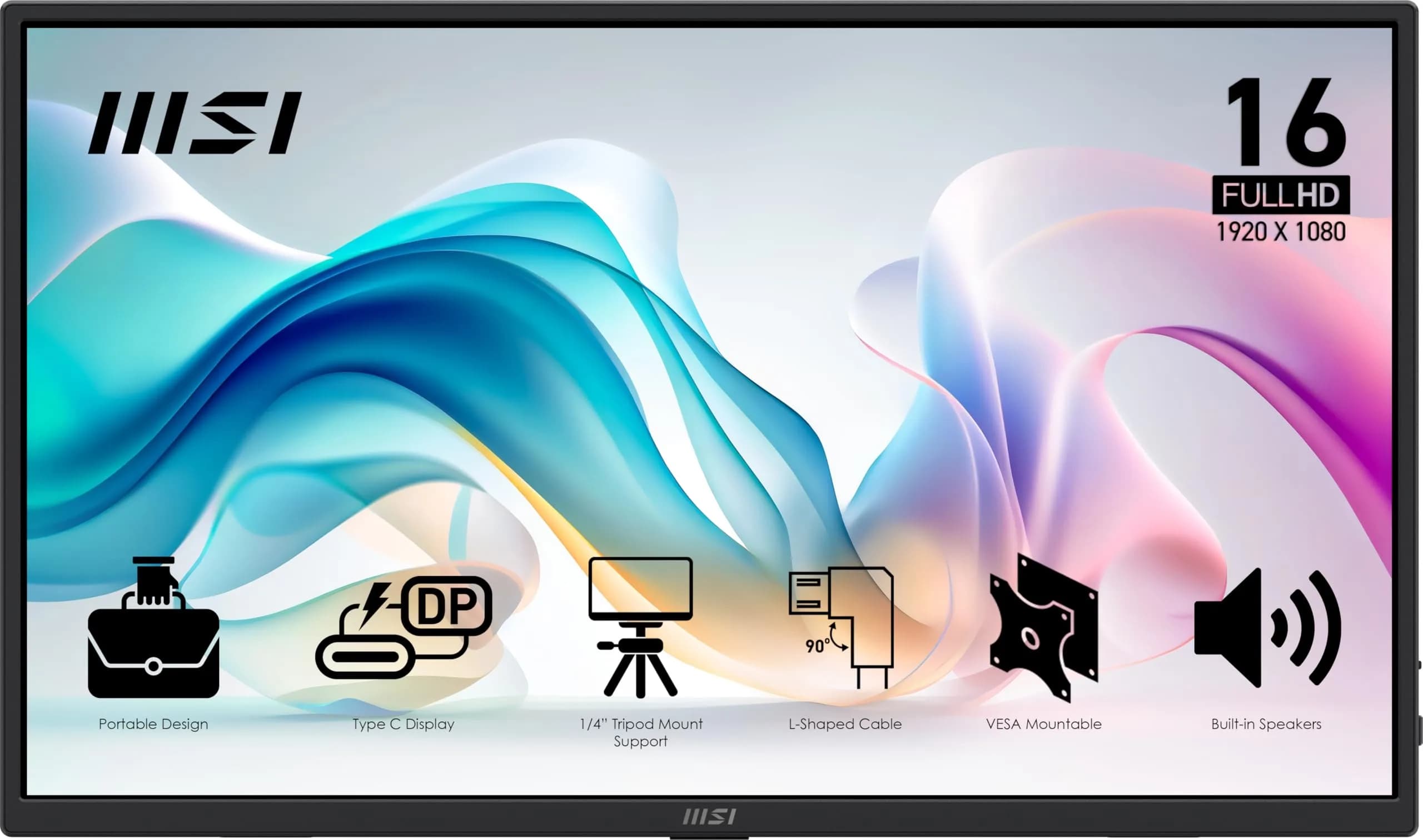 msi Pro MP165 E6 Portable Monitor 15.6" FHD IPS 1080p | Ultra Slim & Light, USB-C & HDMI