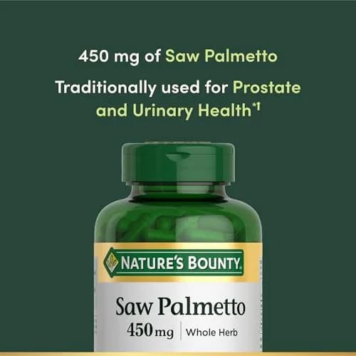 Nature's Bounty Saw Palmetto Support for Prostate and Urinary Health, Herbal Supplement, 450mg, 250 Capsules (Pack of 2) | Supports Men's Wellness thumbnail 4