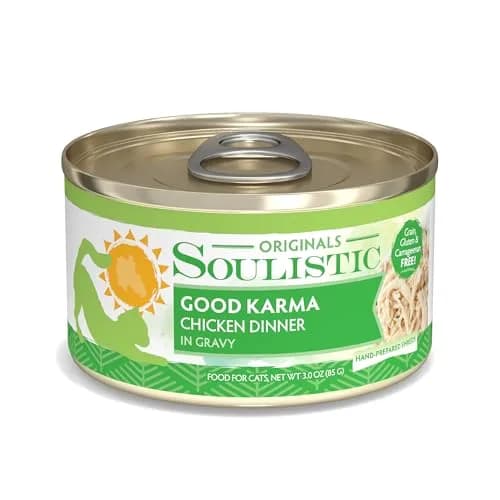Soulistic Originals Wet Cat Food Good Karma Chicken Dinner in Gravy 3oz Can Pack of 12 | Balanced, Natural Nourishment thumbnail 1