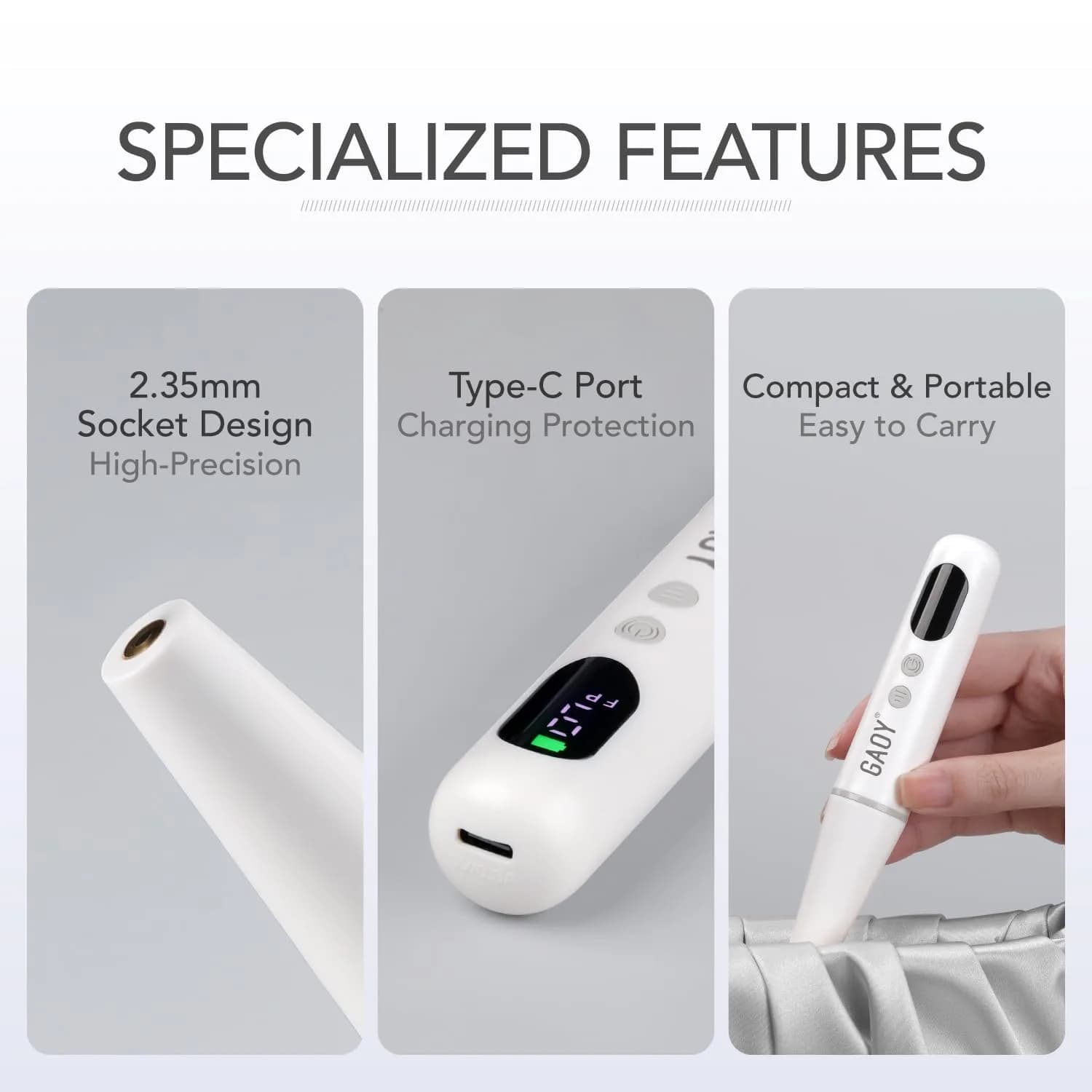 GAOY Cordless Nail Drill White | Rechargeable Electric Nail File with LED Display - view 5